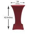 thumbnail image 2 of Your Chair Covers - 24 inch Highboy Cocktail Round Stretch Spandex Table Cover Burgundy for Wedding, Party, Birthday, Patio, etc., 2 of 3