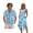 Blue Palm Tree Sunset, variant on Xixirimido Blue Toile De Jouy Print Hawaii Couple Matching Outfit Men's Hawaiian Shirt and Women's Summer Sleeveless Dress Soft Midi Beach Dress Matchable Couple Outfits, 5XL