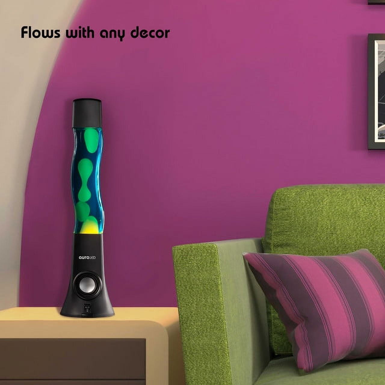 Tzumi ColorFlow Hi-Fi Bluetooth Speaker Lamp with Colorful Lava/Liquid Wax Light Show, 16.5 inches