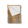 thumbnail image 2 of Moroccan Soft Flannel Fleece Throw Blanket, Typical Moroccan Tiled Fountain in the City of Rabat near Hassan Tower, Cozy Plush for Indoor and Outdoor Use, 50" x 70", Apricot Pale Brown, by Ambesonne, 2 of 5
