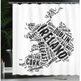 thumbnail image 4 of Ambesonne Ireland Map Shower Curtain, Modern City Names Theme, 69"Wx84"L, Charcoal Grey and White, 4 of 5
