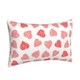 thumbnail image 2 of Binfone Pink Hearts1 Standard Size Pillowcase, Long Staple Pure Cotton Envelope Closure Pillow Cover,16"X24", 2 of 9
