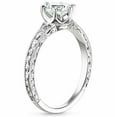 thumbnail image 3 of HeartsAndYou 1ct Pear Cut Moissanite Engagement Ring for Women 18k White Gold Over Silver Vintage Inspired Solitaire, 3 of 5