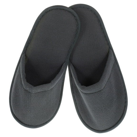 CRILSTYLEO 6 Pairs House Slippers for Guests Dark Grey Cloth Breathable and Disposable
