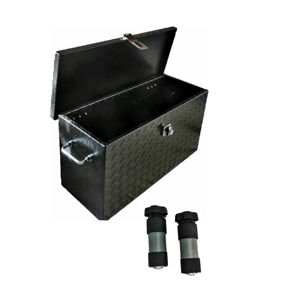 Polaris Black Aluminum Diamond Plate MEDIUM Tool Box, Fits Full Size