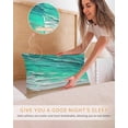 thumbnail image 5 of Turquoise Coastal Beach Pillow Cases Standard Size Set of 2, Smooth Satin Pillowcase for Hair and Skin, Summer Nautical Oil Painting Decorative Cooling Bed Pillow Covers with Zipper, 20x26 Inches, 5 of 5