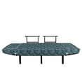 thumbnail image 3 of Ethnic Futon Couch, Striped Hand Drawn Pattern Based on a Traditional Ornament, Daybed with Metal Frame Upholstered Sofa for Living Dorm, Loveseat, Teal Bluegrey Dark Brown, by Ambesonne, 3 of 4
