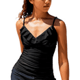 thumbnail image 2 of Hilor Tankini Swimsuits for Women Shirred Ruffled V Neck Swimwear Top, 2 of 8