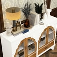 thumbnail image 5 of MONSLIPA Accent Cabinet with Doors, Wood Credenza Sideboard Buffet Cabinet with Storage Rustic Arched Door for Living Room, 5 of 8