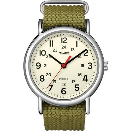 Weekender Watch, Olive Nylon Slip-Thru Strap (Best Timex Weekender Strap)