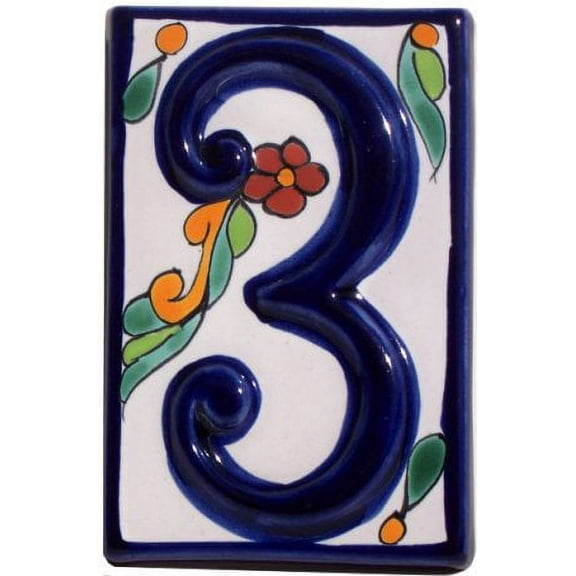 Colonial Talavera Ceramic House Number Three