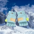 thumbnail image 4 of Gants pour Enfants Automne et Hiver Chauds Épaissis Flip Up Plus Velours Tricoté Résistant au Froid Demi-Doigts Gants pour Ongles, 4 of 5