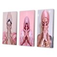 thumbnail image 3 of Designart "Namaste Mudra Retro Glamour and Spirituality II" Hinduisim Wall Art Set Of 3 - Traditional Pink Gallery Wall Set For Home Decor, 3 of 6