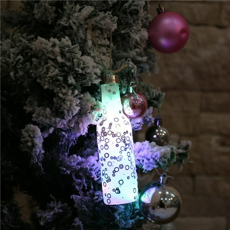 

Christmas lights Glowing Small Wine Bottle Christmas Tree Decoration Pendant DIY For Decor