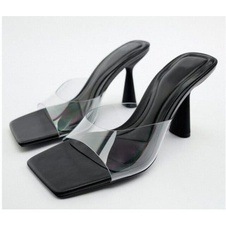 

Low Sandals Woman Leather Large Size Low-heeled Big Rome TPR Basic PU PVC Hoof Heels Fabric Large Size Low Sandals Woman Leather