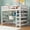 White, variant on Full Size Adjustable Bed Base, Full Size Loft Bed with Storage Shelves and Under-bed Desk, White, White Bed Frames,Pine Platform Bed Frames, Furniture Bedroom Furniture Beds, Frames & Bases