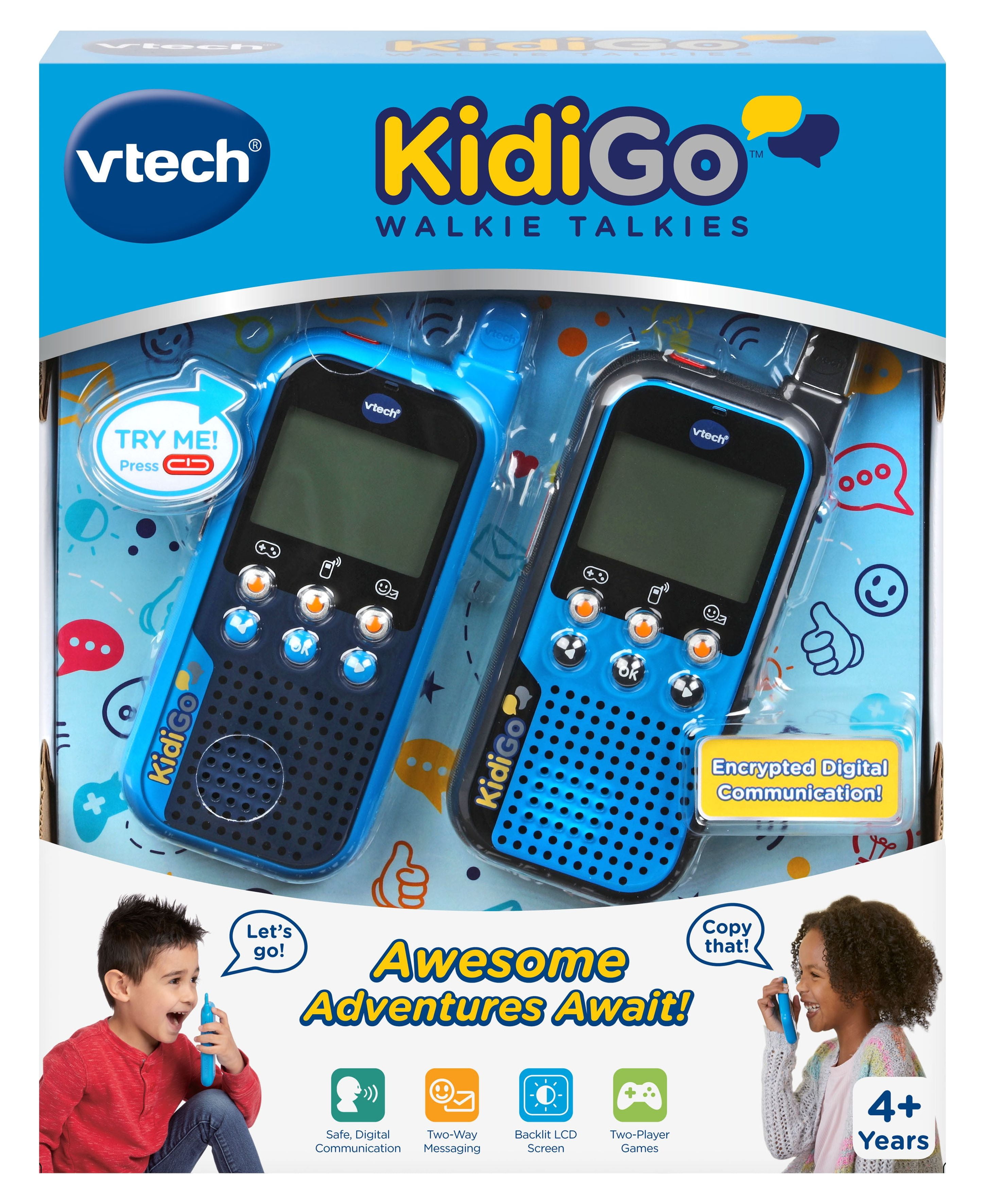 Buy VTechKidiGear Walkie Talkies for Kids, Outdoor 65-foot Long Distance Walkie  Talkies with Secure Digital Connection, Suitable for Boys and Girls 5+  years, Blue Online at desertcartINDIA