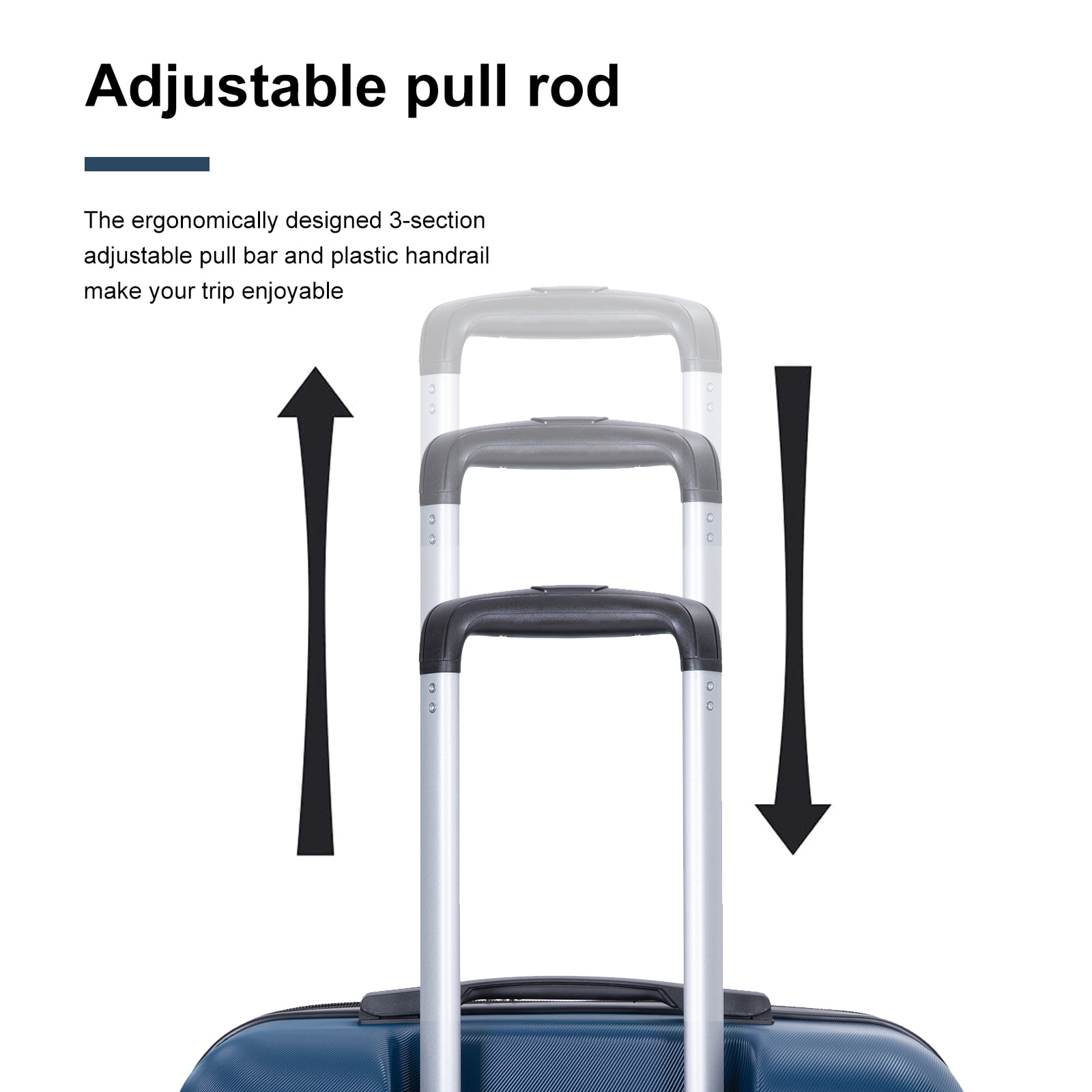 Tripcomp 5-Piece Hardside Luggage Set with Duffel Bag & Spinner Wheels, 20/24/28 Inch Lightweight ABS Suitcases with TSA Lock,Dark Blue