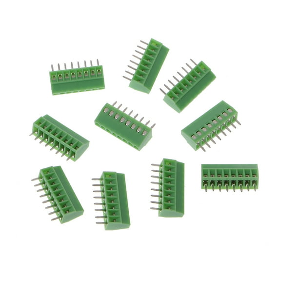 BIBABLYKE 10 Pcs 2Pin-10Pin Screw PCB Mounted Terminal Blocks Connector 2.54mm