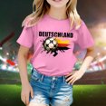 thumbnail image 2 of Xuewenshw T-Shirt à Manches Courtes Col Rond Imprimé Drapeau d'Allemagne pour Enfants Tendance Mode Florale Chemise de Base pour Petites Filles, 2 of 4