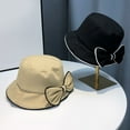thumbnail image 6 of Women Bucket Hat with Bow-knot, Soft Fabric Elegant Beach Hat Summer Headwear, 6 of 7