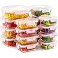thumbnail image 1 of GFDYREE 16 Pack Glass Food Storage Containers with Lids Leakproof, Airtight Glass Meal Prep Containers For Lunch, On The Go, Leftover, Dishwasher Safe, 1 of 6