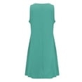 thumbnail image 5 of Ahuyic Womens Casual Dress,Womens Plus Size Dress,Womens Summer Casual V-Neck Sleeveless Solid Long Dress,Mint Green,XXXXXL, 5 of 5