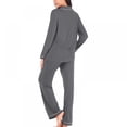 thumbnail image 2 of Pantalon à Manches Longues pour Femmes Pyjamas Costume Violet 2XL, 2 of 7