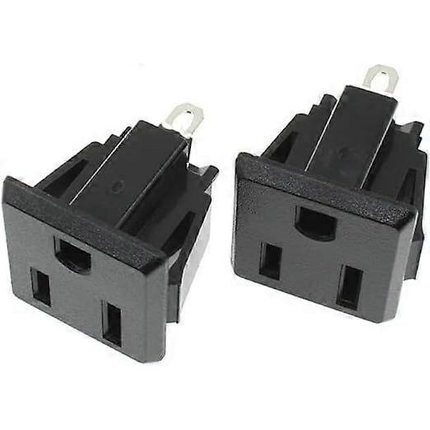 Black US 3 Pins Power Socket Plug 2PCS Black US Type Industrial Plug AC 125V 15A Applicable to Power Socket Connectors for Households Laboratory Equip