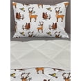 thumbnail image 3 of Squirrel Comforter & Sham Bedding Set, Christmas New Year Nature Pattern with Reindeers and Cardinal Birds Sketch Art, 3 pcs Duvet Set Microfiber Filling Quilt, 5 Sizes, Multicolor, by Ambesonne, 3 of 4