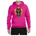 thumbnail image 2 of Flaming Laughing Fierce Clown | Mens Cars and Trucks Hooded Sweatshirt Graphic Hoodie, Fuschia, Medium, 2 of 3