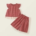 thumbnail image 2 of Futezty Girls Summer Outfits, 4th of July Baby Girl Outfits 2pcs Kid Girl Bowknot Design Sleeveless Tee and Floral Print Leggings Shorts Set, 2 of 5