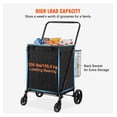 thumbnail image 3 of Folding Shopping Cart with Removable Waterproof Liner, 330LBS Large Capacity Jumbo Grocery Cart with Dual Basket, 360° Swivel Wheels, Dense Metal Mesh Base, Heavy Duty Utility Cart for Shopping, 3 of 9