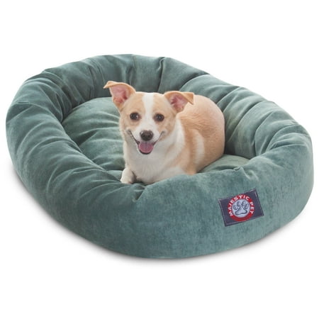 UPC: 0788995524557 | Majestic Pet | Villa Velvet Bagel Pet Bed For Dogs  Azure  Medium
