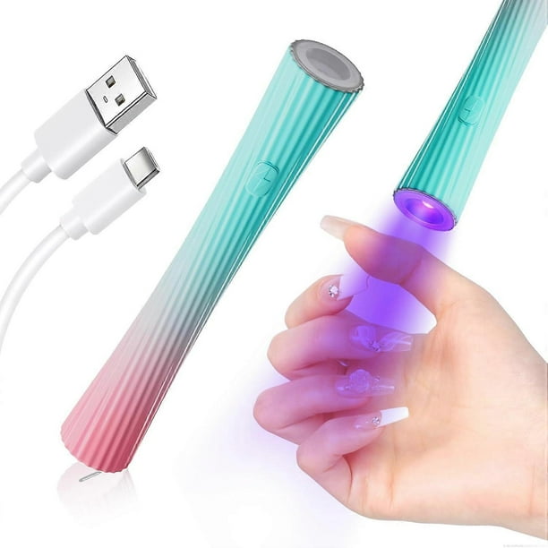 Mini UV Light for Nails - Handheld UV Light for Gel Nails,Portable LED Nail Lamp Type Fast Nail Curing Lamp Nail Dryer(G+P)