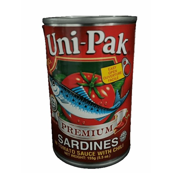 Uni-Pak Sardines Premium en Sauce Tomate avec Chili, 155 g, Contient : Poisson