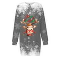 thumbnail image 5 of Wyzesi Longues Robes pour Femmes Élégantes Robe Chandail de Noël Imprimée pour Femmes Col Rond Manches Longues Ample Sans Capuche Robe Décontractée Robes à Manches Longues pour Femmes Décontractées, 5 of 5