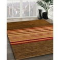 thumbnail image 3 of Ahgly Tapis Rond Abstrait Sedona Brun Lavable en Machine, 3 Pieds Rond, 3 of 7