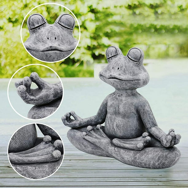 Ebros Rustic Yoga Frog Garden Statue Meditating Buddha Frog