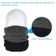 thumbnail image 3 of Uxcell Winter Neck Warmer, Men Knitted Neck Gaiter, Dark Gray & Black, 3 of 6