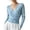 Sky Blue, variant on XUNKUSGA Sweaters for Women Fashion Wrap Cross V Neck Long Sleeve Knit Sweaters Classic Solid Color Slim Fit Pullover Sweaters Lightweight Soft Knit Tops for Women Army Green S