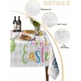 thumbnail image 5 of Happy Easter Rectangle Tablecloth, Spring Colorful Eggs Butterfly Grey Plaid Waterproof & StainResistant Tablecloth, Washable Oil-proof Table Cover for Dining/Party/Wedding/Camping/Buffet 52x70 In, 5 of 9