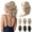 Dark Ash Blonde with Highlights, variant on 12" Ponytail Extension, Classic Loose Curly Wavy Claw Clip Pony tails Hair Extensions Hairpieces for Women