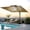 Tan, variant on 11FT Square Double Top Cantilever Umbrella Outdoor 360° Rotation 6 Heights Adjustable Offset Umbrella Metal Pole Cantilever Patio Umbrella With Light