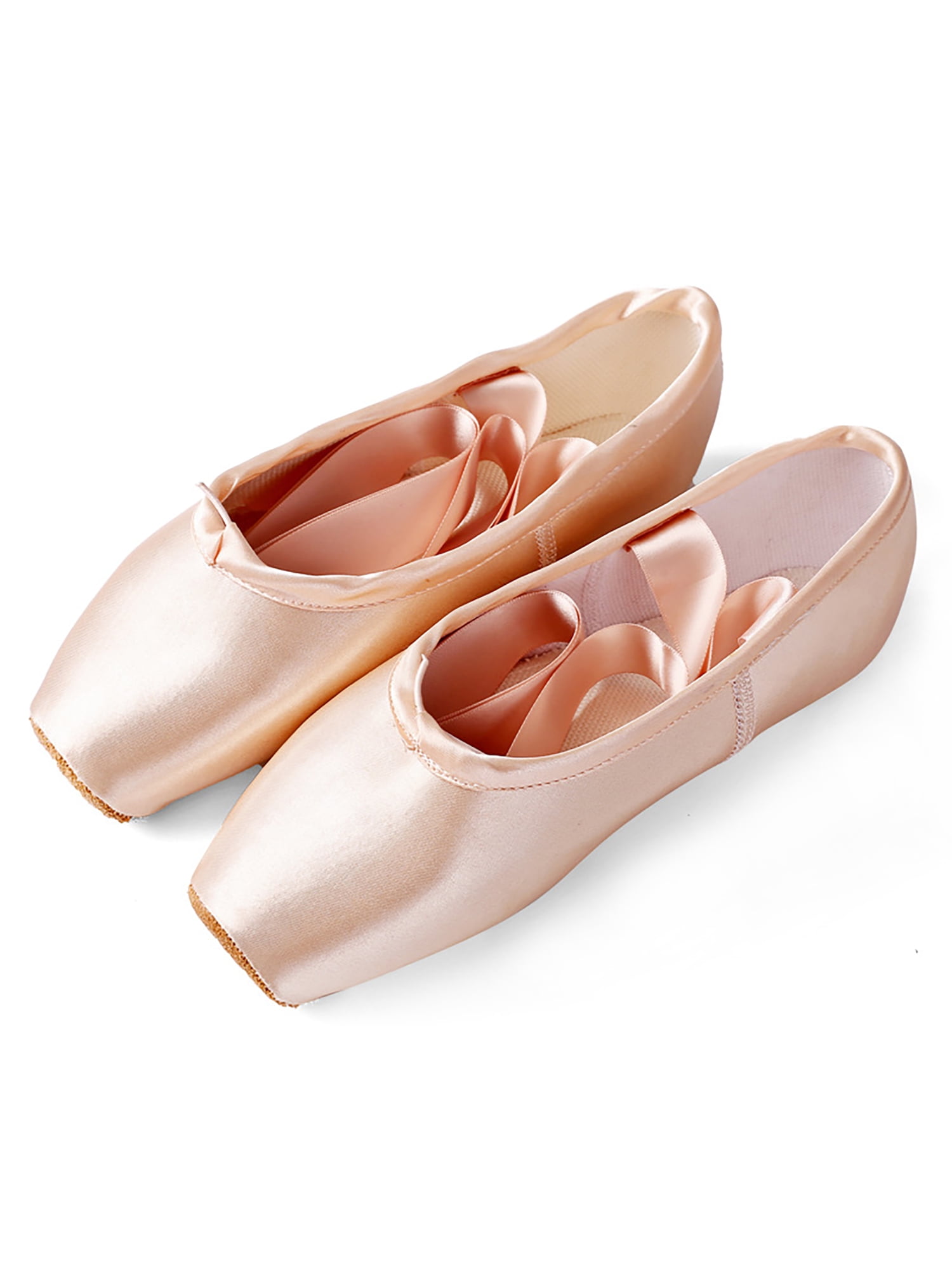 Women Girls Ladies Satin New Dancing Pink Professional Pointe Ballet Dance Shoes 