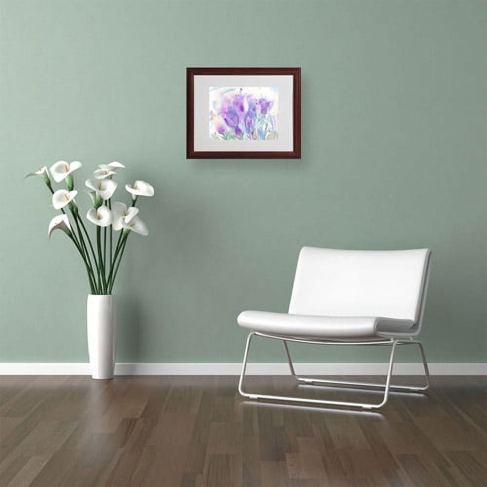 Trademark Fine Art "Purple Blues" Canvas Art by Sheila Golden, Wood Frame