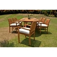 thumbnail image 4 of Teak Dining Set:10 Seater 11 Pc -118" Mas Oval Table (Trestle Leg) And 10 Stacking Napa Arm Chairs Outdoor Patio Grade-A Teak Wood WholesaleTeak #WMDSNPt, 4 of 4