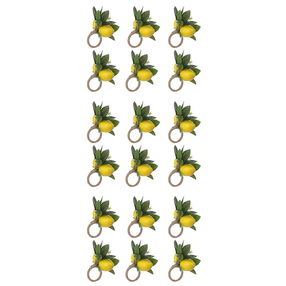 Lemon Napkin Rings Set of 18 Lemon Vine Leaf Napkin Holders for Dining Table Decor Banquet Wedding Birthday Christmas B