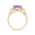 thumbnail image 2 of ANGARA Natural Cushion 3.65 ct Amethyst Solitaire Ring with Diamond Accents in 14K Yellow Gold for Women (Size-10mm) | February Birthstone, Anniversary, Jewelry Gift for Women | Natural Amethyst Ring, 2 of 8
