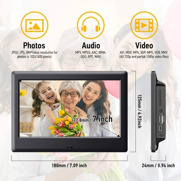 7 Inch Digital Picture Frame - Upgraded Digital Photo Frame With